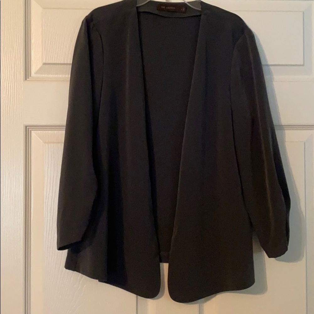 The Limited Open Style Blazer Jacket Gray Large